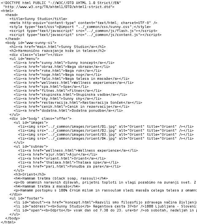xhtml z razrezom